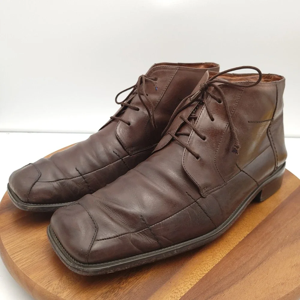Fratelli Chukka‎ Boots Mens Size 12 M Brown Leather Square Toe